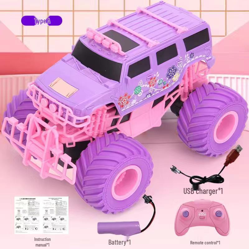 Розовый радиоуправляемый внедорожник Hummer от Barbie с большими колесами