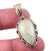 Natural Aquamarine Gemstone 925 Solid Sterling Silver TwoTone Pendant 1.50" e6D71