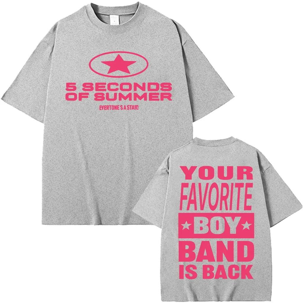 2026 5 Seconds of Summer 2026 World Tour Everyone's A Star T-shirt Unisex Harajuku Hip Hop Street Style Crew Women and Men T-shirt Casual Short Sleeve
