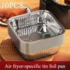 10PCS Tinfoil Tray Air Fryer Special Baking Tray Food Grade Thickened High Temperature Resistant Aluminum Foil Tinfoil Bowl