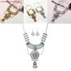 Ethnic Style Simulation Gemstone Decoration Women Necklace And Earring Set For Women