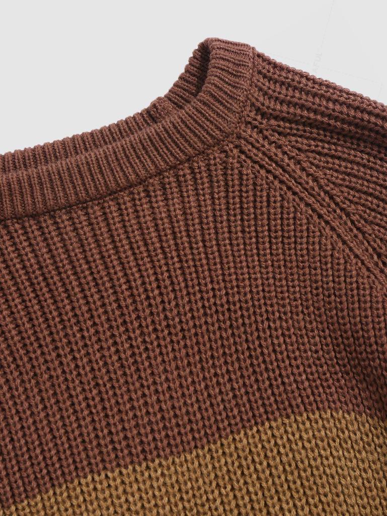 ZAFUL Толстый свитер с цветными блоками и рукавами реглан