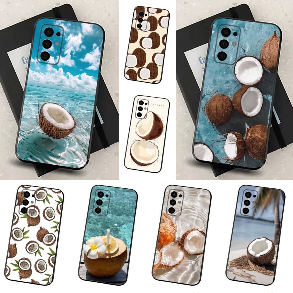 Coconut For Samsung Galaxy A73,31,8,9,52,J7,22,Note,72,41,71,53,32,Soft Black Silicone Cover Case