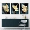 Golden Green Plant Leaf Canvas Poster Ginkgo Wall Art Painting Nordic Posters and Prints Wall Pictures for Living Room Decor