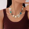 Fashion Retro Resin Necklace Earring Exaggerated Collarbone Necklace  Party