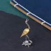 Golden Auspicious Zinc Zinc Zinc Alloy Antique Home Decor Crafts Phoenix Figurine Incense Stick Holder