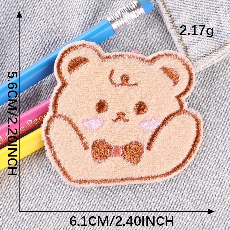 Оригинальные милые наклейки с вышивкой в виде плюшевого медведя - самоклеящиеся нашивки на одежду