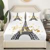 Узор Эйфелевой башни Шапка на кровать из трех частей Цифровая печать Постельное белье Шапка на кровать Набор из трех частей Детский Взрослый