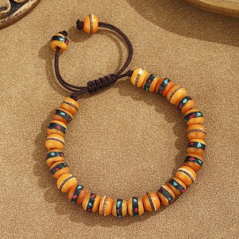 Handmade Bohemian Style Bone Bead Bracelet Women Men Ethnic Tribal Jewelry Accessory