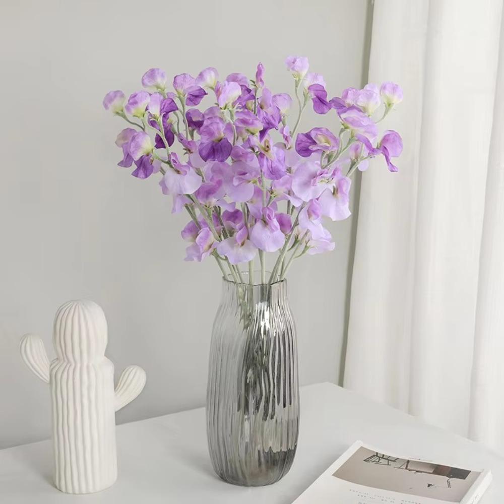 7 Heads Simulation Pea Flower 63cm Artificial Bouquet New Fake Flower Wedding Party Decor