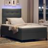 Boxspring Bed with Headboard Dark Grey 120 x 200 cm Fabric