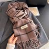 190*45cm Fashion Autumn Winter Warm Cashmere Scarf Dot Pattern Long Tassels Women Thicken Wrap Shawl Lady Muffler Wool Pashmina