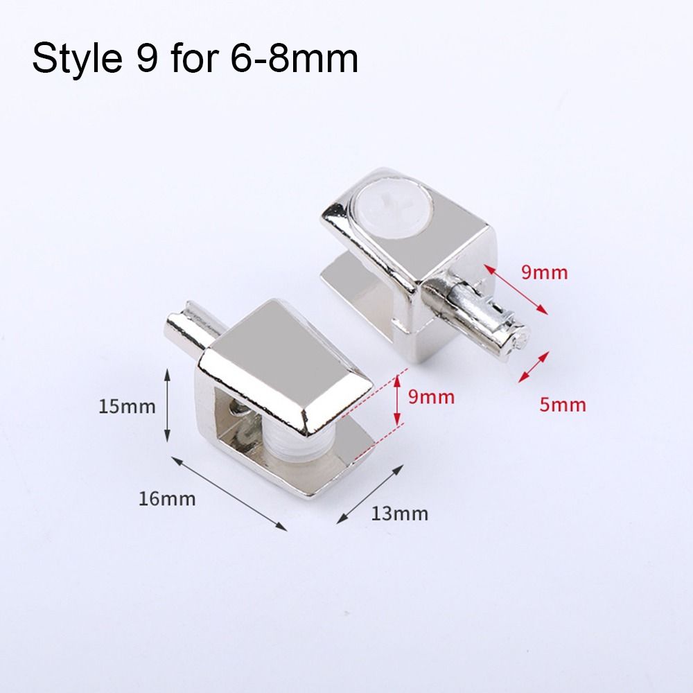 Alloy Nickel Finish Furniture Hardware Shelf Holder Support Panel Bracket Glass Clamp Shelves Clips