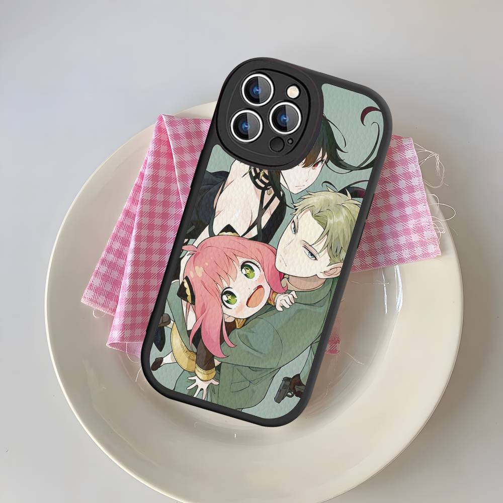 Классический Чехол для Телефона Аниме Семья Шпиона Из Кожи Для IPhone 16 15 14 13 12 11 Pro Max Plus Матовый Чехол
