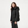 Tanboer Women's Solid Color Short Down Jacket with Detachable Hood