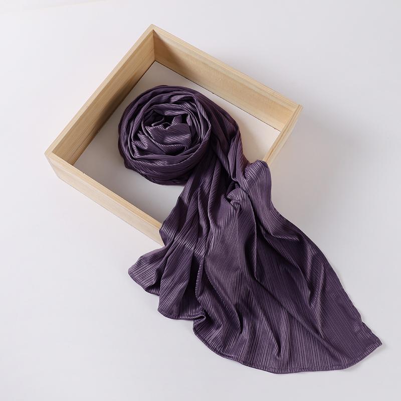 Рубчатый трикотажный хиджаб Мусульманский однотонный шарф Креповый хиджаб Шарф Мягкая исламская шаль Обёртывания Повязка на голову Вуаль Женщина Мусульманка