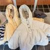 Зимний детский утепленный пальто с капюшоном флисовая подкладка для малышей и детей полосатый утолщенный теплый верхняя одежда
