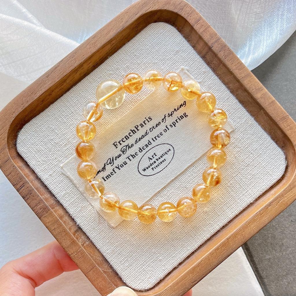 8Mm Autumn And Winter Maillard Natural Citrine Lemon Citrine Bracelet Bracelet