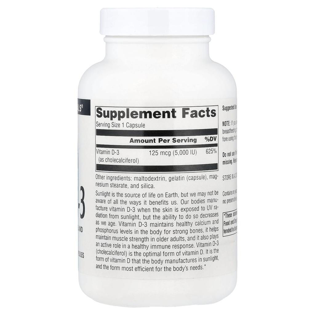 Vitamin D3, 125Mcg (5,000Iu), 240 Capsules