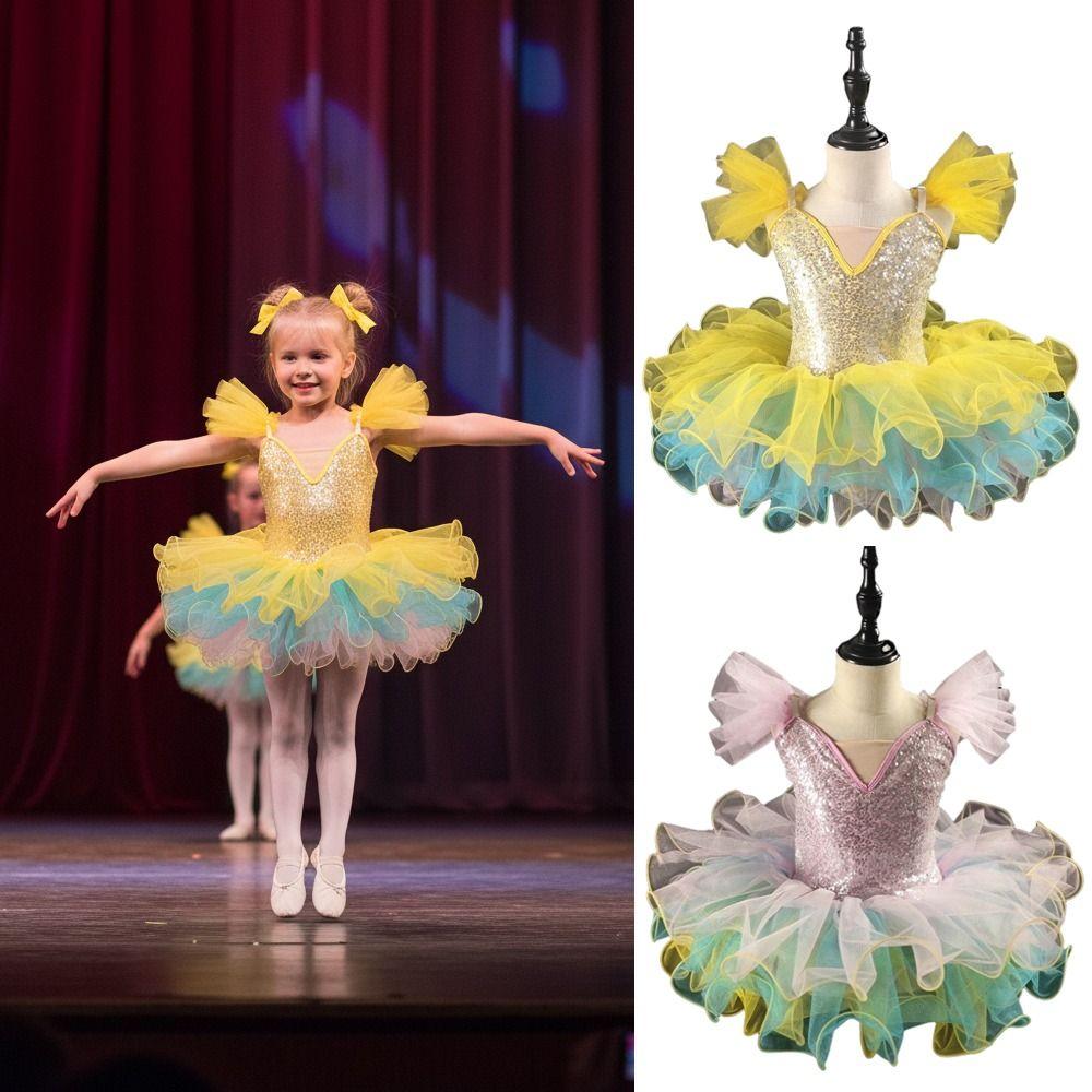 Sequin Ballet Tutu Modern Princess Dress Dance Skirts Fashion Kids Ballet Dress  Children