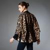 Women Leopard Print Cape Shawl With Belt, Casual Warm Wrap Poncho Coat For Autumn Winter