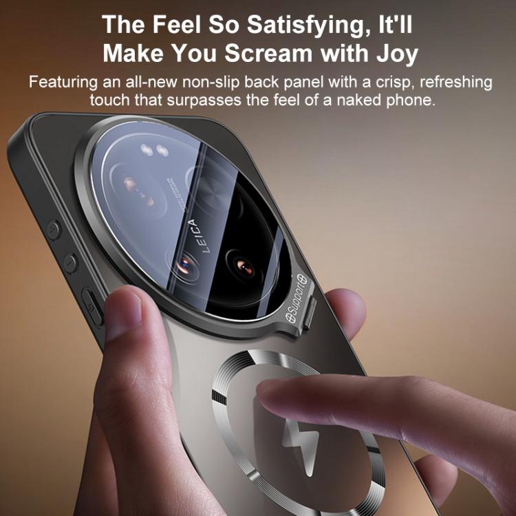 Straight Edge Camshield Lens Frame Holder Magnetic Case for Xiaomi 17 Ultra, TPU+PC Shockproof Non-slip Protective Cover