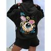 Interesting Pupils Print Women Hoodie Harajuku Fleece Hoody Fashion Crewneck Sweatshirt Vintage Oversize Clothes Female