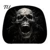 Soft Fabric Auto Headrest Covers Funny Car Covers, Ghost Skull Print Universal Fit Interior Decor Seat Protector, Breathable Accessories Unique