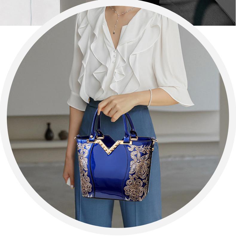 Женская сумка Элегантная яркая кожаная сумка большой емкости Модная сумка через плечо Сумка через плечо