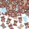 500 Pieces Blue Brown Bear Paper Confetti Baby Shower Decorations Table Party Arrangement Sprinkles Bear Birthday Decorations for Baby Shower Party