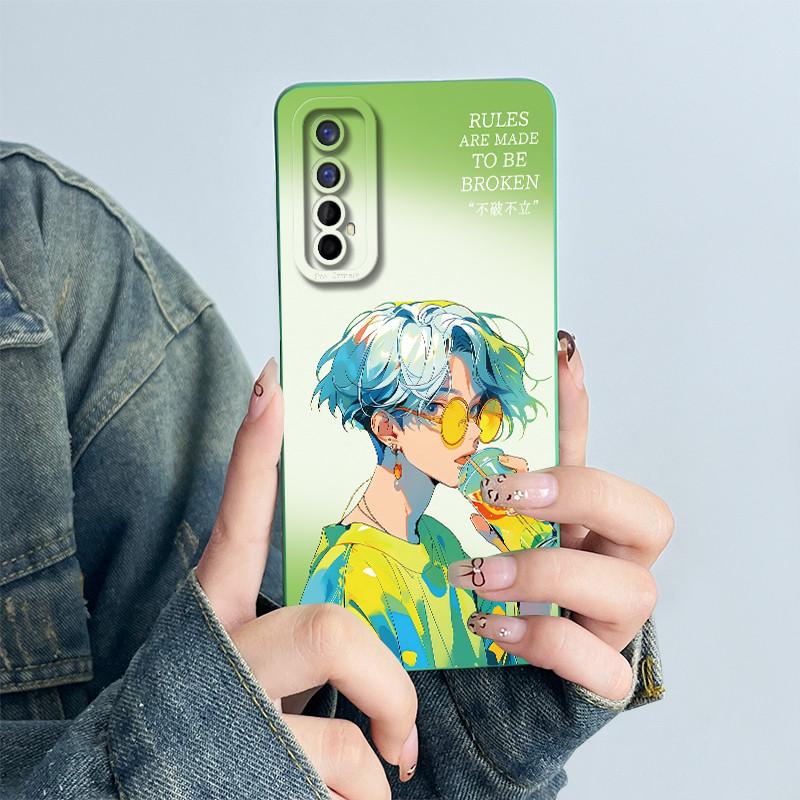 For Realme 7 RMX2151 RMX2155 Phone Case Realme7 4G Back Cover Soft Silicone Sweet Lovely Cartoon Panda Flower Printed Coque Capa