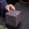 Квадратная керамическая банка для чая в японском ретро-стиле - Ручная работа, грубая керамика для пуэра и белого чая, старая глиняная банка без герметичной крышки