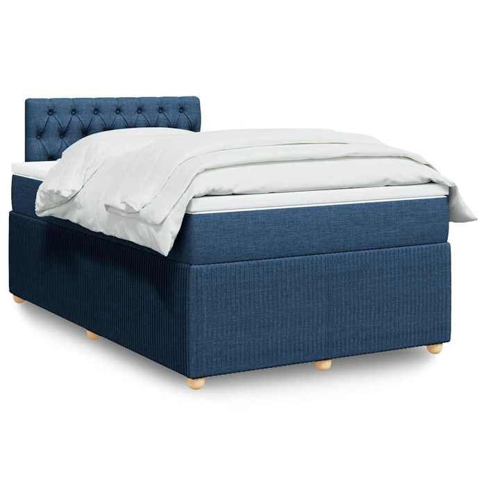 Maison Exclusive - Sommier à lattes de lit avec matelas Bleu 120x200 cm Tissu