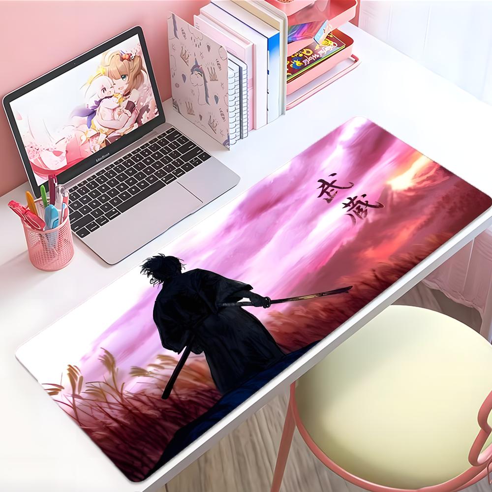 Cool Samurai Anime Vvagabond Mouse Pad Large Thick Desk Pad Stitched Edges Gaming Mouse Mat For Pc