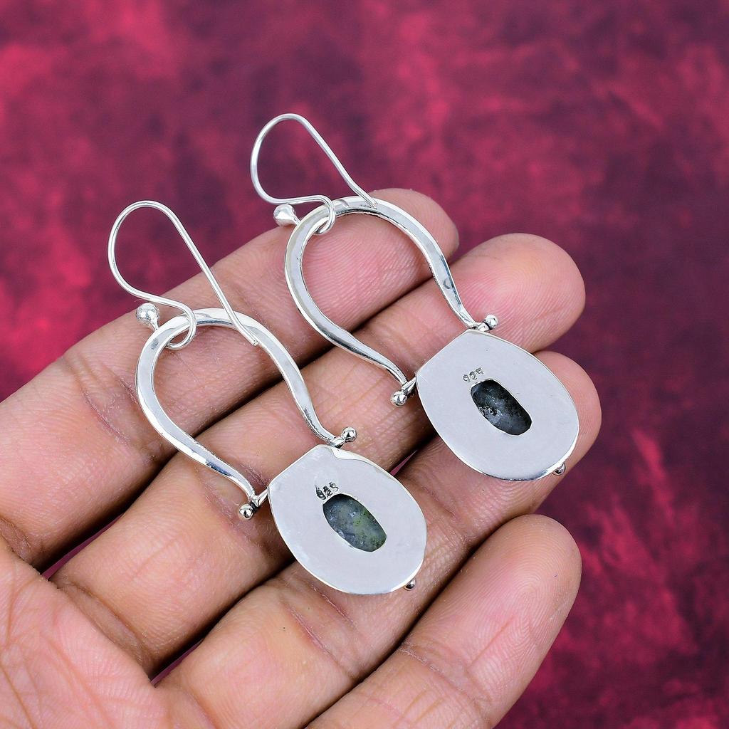 Shungite Jewelry, 925 Solid Sterling Silver Earrings Jewelry, Handmade Earrings Gemstone Jewelry For Women