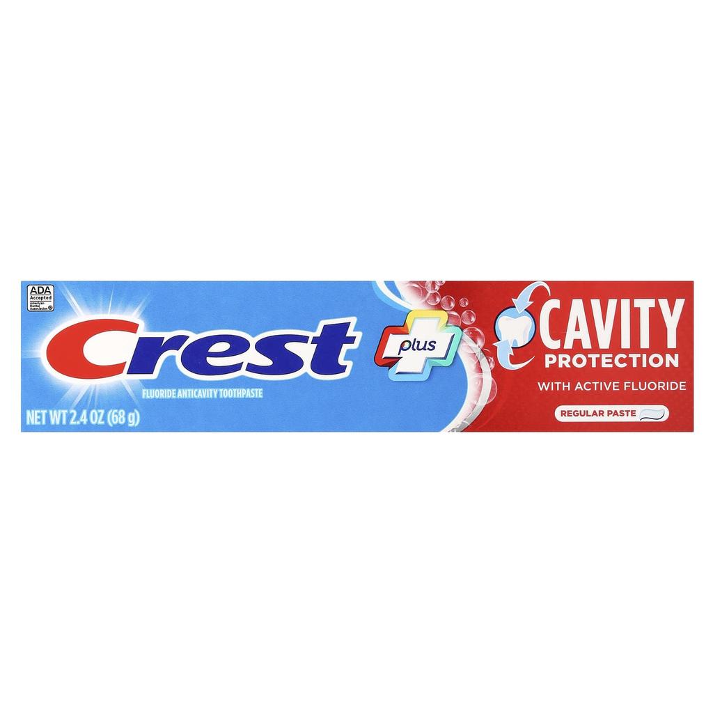 Crest Plus, Cavity Protection, зубная паста против кариеса с фторидом, обычная, 2,4 унции (68 г)