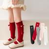 Cotton Children's Bow Stockings Princess Christmas Middle Tube Socks New Year Knee Socks Kids