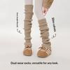 Wool Over-the-knee Socks for Women Autumn and Winter Non-slip Warm Long Socks Slimming Mid-length Solid Pattern Leg Warmers
