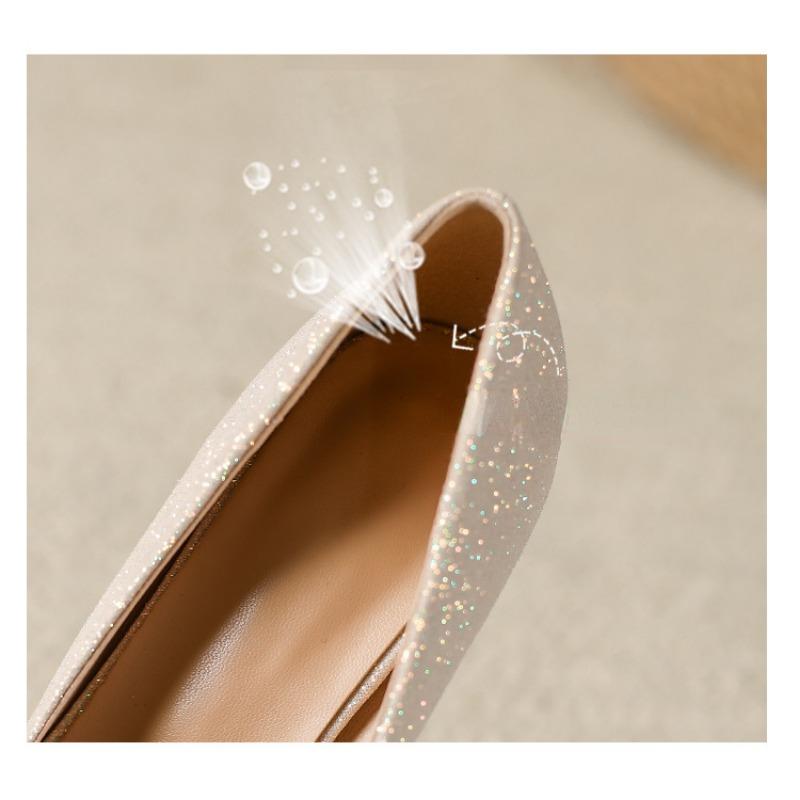 Летние туфли на высоком каблуке с золотыми блестками, узкие каблуки, водонепроницаемая платформа, туфли с острым носком для женщин весной