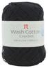 Hamanaka Hand Knitting Washed Cotton Color 5 3842 Sets Yarn, Crochet, Fine, 120, Black, 25g, Approx. 104m, Balls,