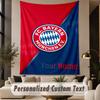 Custom Text Tapestry Bayern Munich Print Wall Tapestry Indoor Living Room Wall Decor