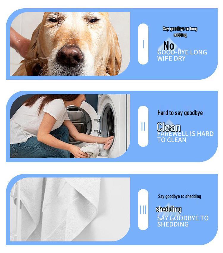 Quick-Drying Large Chamois Pet Towel - Absorbent Bath Towel for Dogs & Cats