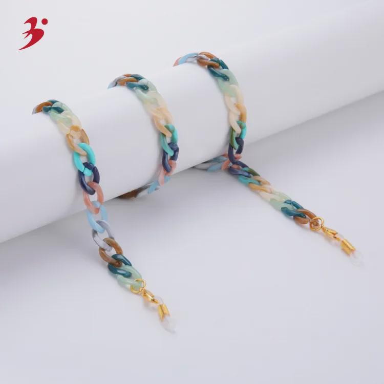 Европейская и американская разноцветная акриловая цепочка для очков - модная и универсальная