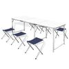 VidaXL Folding Camping Table Height Adjustable with 6 Stools Garden 41329