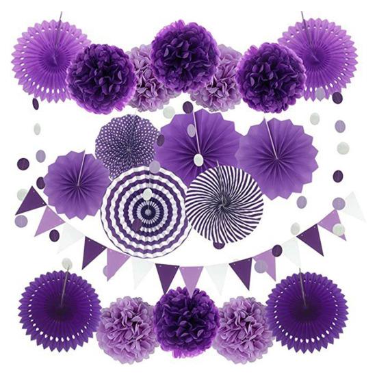 Набор украшений для вечеринки, красочные бумажные цветы, вееры, помпоны, баннеры, карнавал, день рождения, праздник, фиеста, украшения