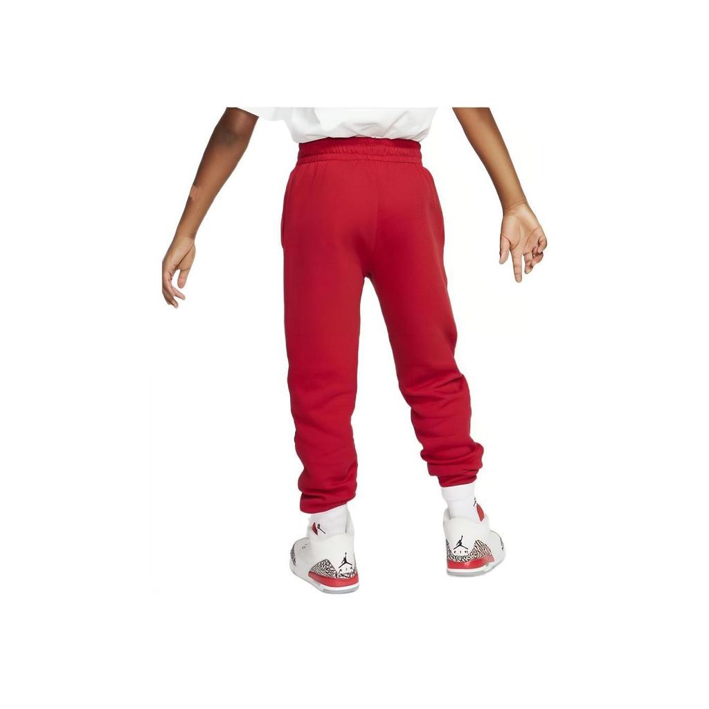 Jordan Трикотажные спортивные штаны на флисовой подкладке с манжетами и принтом логотипа, детские штаны, красные CT5388-687