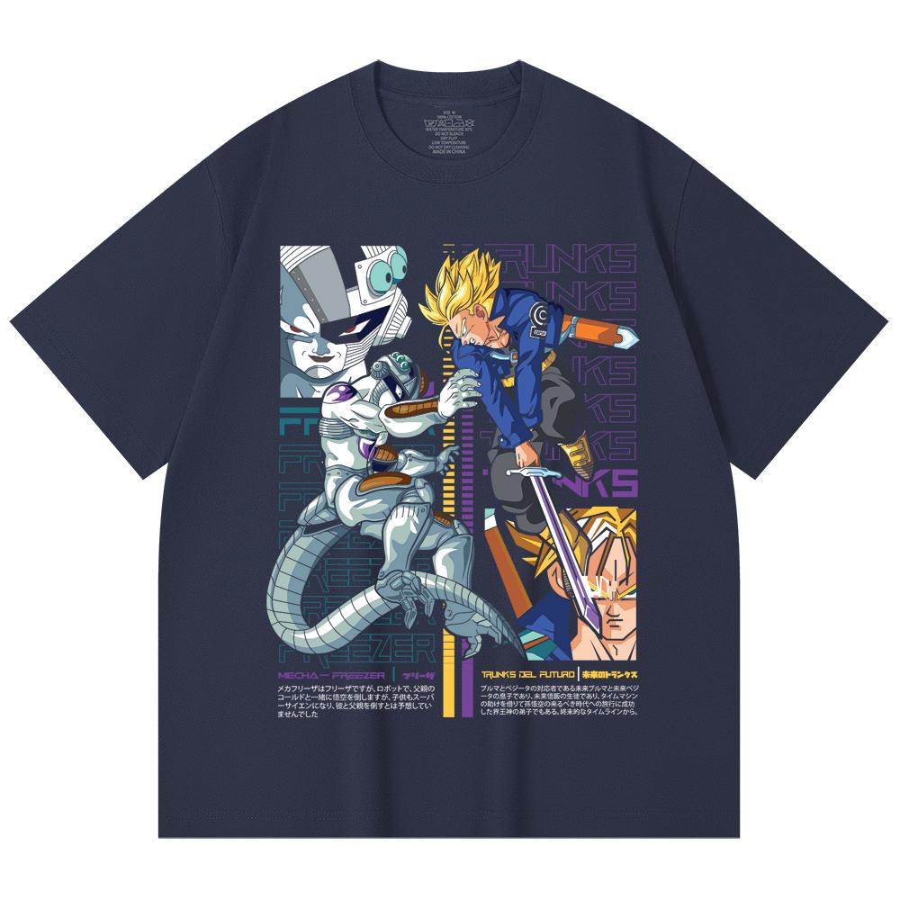 230 г/м² 100% хлопок Dragon Ball V50 Принт с Транксом и Фризой Унисекс Футболка из плотного хлопка