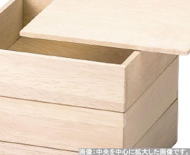 Outdoor Lunch Box Made in 3 Plain x x J-kitchens (Lunch Box) Japan, Tiers, Wooden, 5.5 Inch, Wood, 17.3cm 17.3cm 14.7cm
