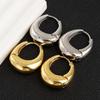 Гладкие металлические массивные серьги-кольца с позолоченным кольцом и пряжкой для ушей, круглые серьги для женщин