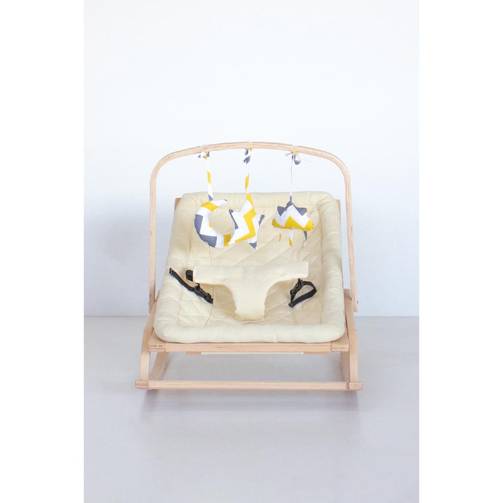 Рюкзак-кенгуру со ступенькой из натурального дерева - бежевый